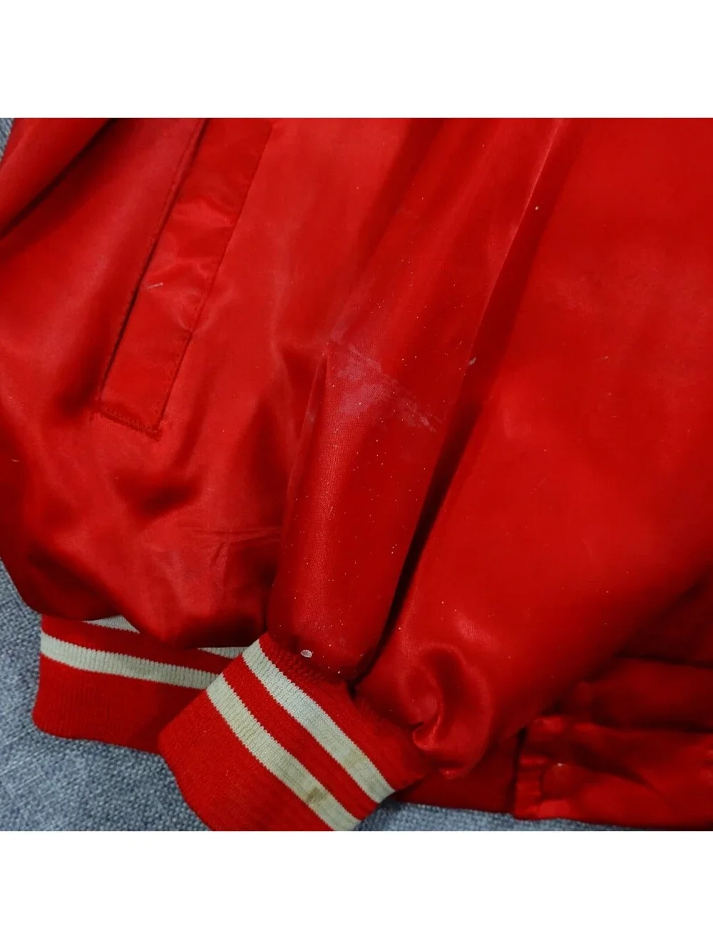 Vintage 80s Red Lightweight Jacket TGI Friday's Nylon Shell Acoba Lining